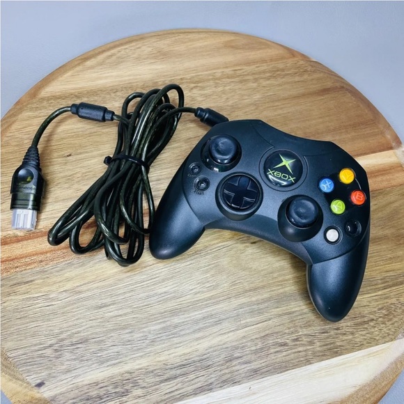 Microsoft XBOX Original OEM Controller Type S Black Wired With Breakaway - Picture 1 of 6